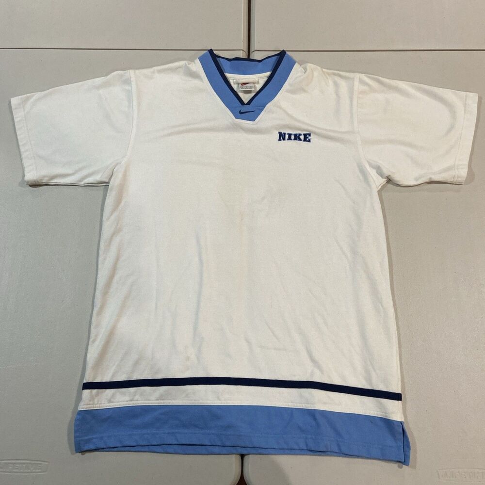 Vintage Jersey Shirt M White 90s Nike Center Swoosh UNC